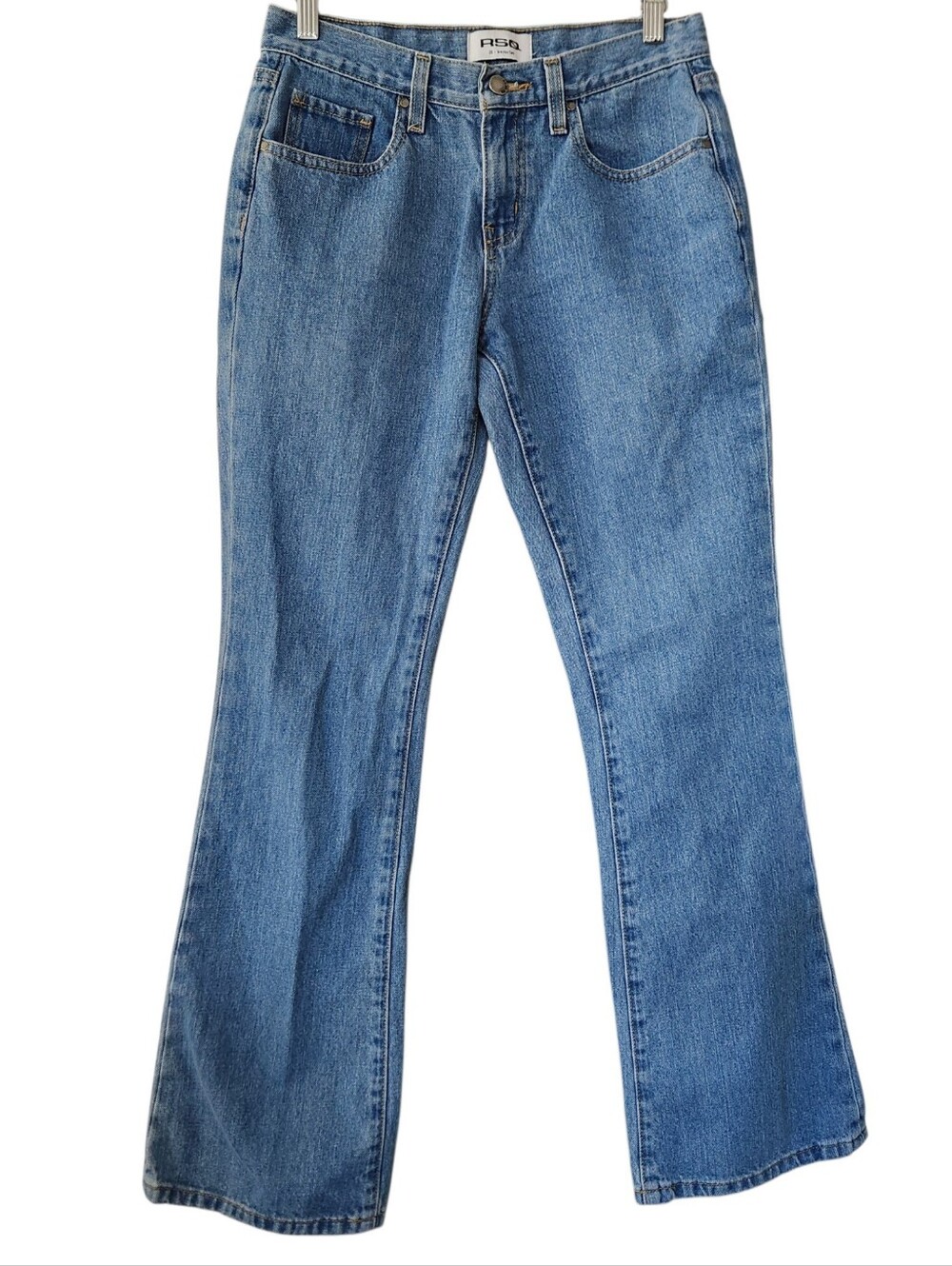 RSQ Low Rise Flare Medium Wash Jeans Women's Size 26 Blue Denim